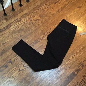 Black Leather Front Pants